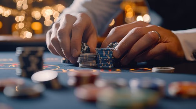 aromatoto Qiu Qiu live dealer table with domino cards